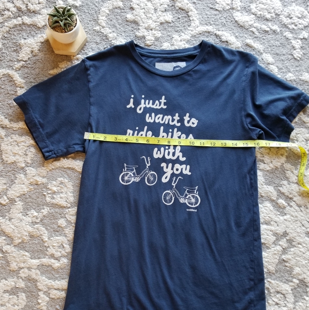 Toddland I Just Want to Ride Bike with You T Shirt Blue - Picture 4 of 5